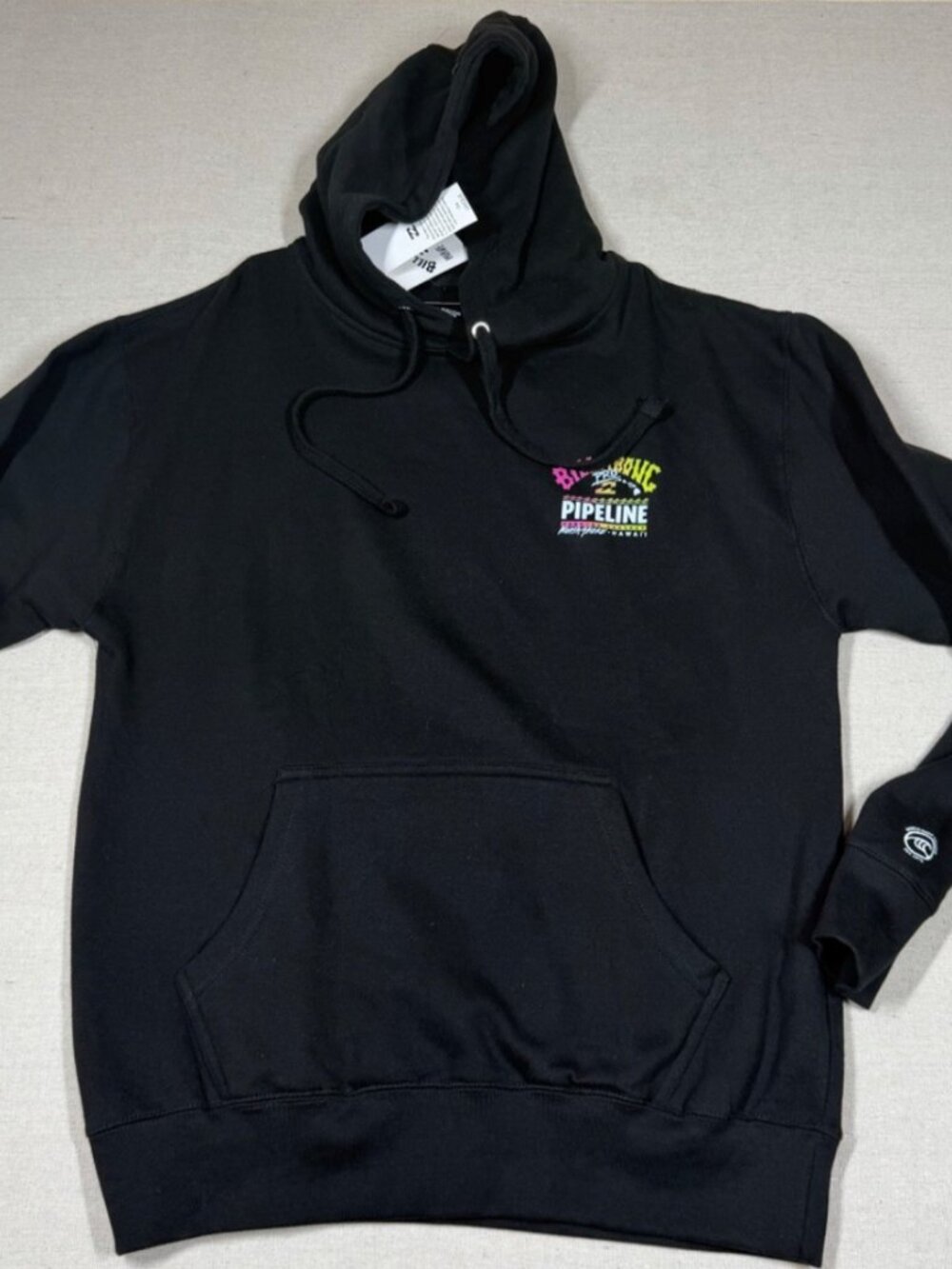 Billabong Pipeline Hawaii Hoodie Mens M Black Surf Graphic Pullover NWT - Picture 3 of 12